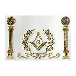 Delantal de Masón Maestro Azul Marino con Diseño Personalizado de los Pilares para Venta al por Mayor - Product Image 2
