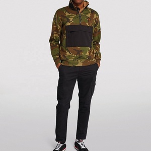 Sweat à capuche camouflage personnalisé pour homme avec fermeture éclair, patchwork, 100% coton molletonné, sweat à capuche décontracté d'hiver avec poche - Product Image 3