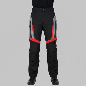 Pantalon de moto imperméable pour homme, noir et gris, avec blocs de couleur, équipement de conduite hivernal, coupe adulte - Product Image 2