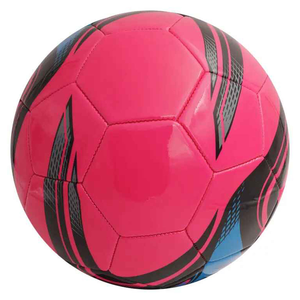 Ballon de football rose CORE FIELD, motif rayé noir, gris et bleu, design classique à panneaux, écologique et léger pour l'intérieur et l'extérieur - Product Image 4