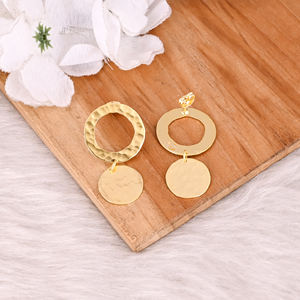 Boucles d'oreilles en laiton massif au meilleur prix – Nouveauté, design martelé, personnalisables, en promotion - Product Image 4