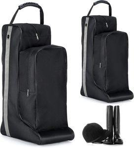 2 Pcs Equestrian Boot & <b>Hat</b> <b>Bag</b> Tall Boot Black Storage <b>Bag</b> for Men Cowboy Shows Competition Travel Storing Helmet, Horse Whip - Product Image 1