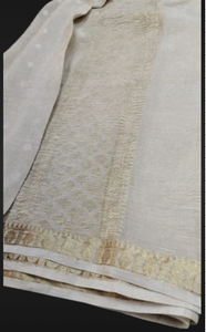 Dupatta Jacquard en Soie Tissée 100% avec Broderie Zari 60 GSM, 2,5 Mètres, Design de Créateur pour Tenues Ethniques, Sarees, Robes et Costumes - Product Image 3