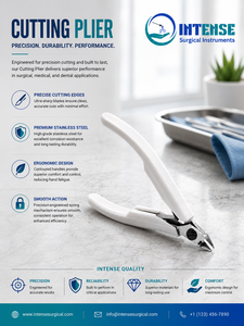 Pince coupante de précision professionnelle pour bijoux, en acier inoxydable, outil de coupe à plat avec poignée ergonomique blanche - Product Image 4