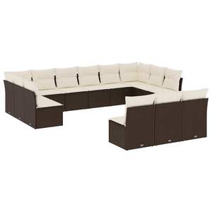 Grand ensemble de canapés de jardin en rotin PE brun avec structure en acier thermolaqué – Mobilier d'extérieur haut de gamme - Product Image 2