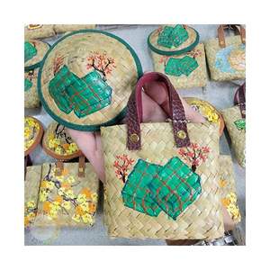 Porte-clés décoratif en fibre de herbe, artisanat en herbe de jonc naturelle, idéal pour souvenir, fabriqué au Vietnam - Product Image 4