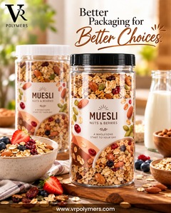 Plastic <b>Jar</b> With Screw Top Lid Cylinder Shape <b>Food</b> Grade PP Material 83mm 750ml Round Container For Storage - Product Image 4