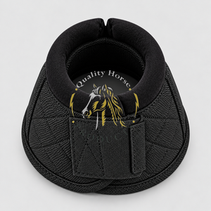 Soft <b>horse</b> bell boots with flexible construction reinforced edges and secure straps for comfortable hoof protection during - Product Image 6