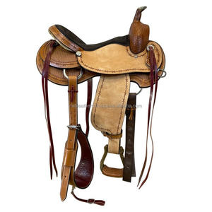Selle d'équitation élégante en cuir original Western Barrel Riding Saddle Pleasure Trail All Around Selle de haute qualité - Product Image 1