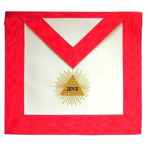 Delantales masónicos de tela de alta calidad con bordados detallados para uso formal y en eventos. - Product Image 4