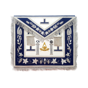 Delantal de francmasón OEM con flecos de terciopelo azul, diseño ceremonial premium, venta al por mayor de fábrica para la Logia Azul - Product Image 1