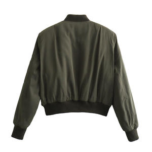 Chaqueta Bomber de Manga Larga con Cuello Mandarín, Estilo Europeo Americano, Nueva Moda para Mujer, con Cierre y Estampado Invernal - Product Image 5