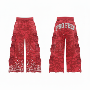 Jogger unisexe tendance, confortable, coupe ample, style streetwear, ourlet vieilli, en toile écologique, sur mesure, vente en gros, haute qualité - Product Image 4