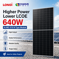 Panneaux solaires Tier 1 Longi 640-670W Hi-MO X10 N-Type à demi-cellules, module PV à 24,8% d'efficacité, garantie 25 ans, pour la maison