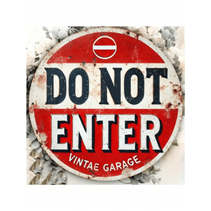 CIFbuy Targa Vintage Rotonda in Metallo con Scritta 'Non Entrare' per Garage, Bar, Casa, Caffetteria - TikTok per Servizio Ritiro Temu - Product Image 3