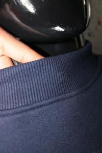 NAVY BLUE <b>Mock</b> <b>Neck</b> Sweatshirt 100% BACK SIDE DESIGN wide <b>neck</b> Sweatshirt Finer Threads - Product Image 6