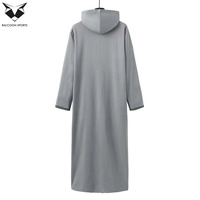 Qamis technique modeste pour homme à capuche, tenue islamique anti-plis, respirante, durable, longueur cheville, en tissu polyester, style traditionnel