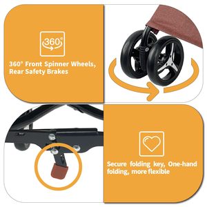 รถเข็นเด็ก4ล้อแฟชั่นสำหรับสัตว์เลี้ยง TH-PPS-532ออกแบบให้มีเบรกแบบถอดได้ผ้าอ๊อกซ์ฟอร์ดกันน้ำออกแบบให้พับได้ - Product Image 6