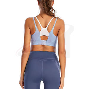 Sujetador deportivo para mujer con logo personalizado, soporte medio, de spandex y nailon, para fitness de adultos. - Product Image 3