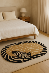 modern <b>carpet</b> zebra animal design yellow black and white unique pattern for Living Room Picnic - Product Image 1