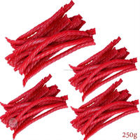 Vente directe fabricants de bonbons : Bonbons gélifiés acidulés Halal en spirale, saveur fraise, style réglisse