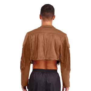 Chaqueta Corta de Estilo Western para Hombre, con Flecos, Abertura Frontal, de Gamuza, Tipo Bolero Vaquero - Product Image 3