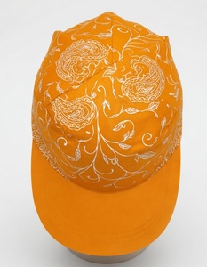 Premium Turquoise <b>Bandana</b> Cap with White Paisley Print and Black Brim - Product Image 4