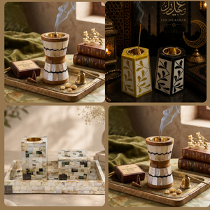 Luxury Bakhoor Burner Handmade Mabkhara Incense Holder Arabic Oud Burner for Ramadan <b>Eid</b> Home Decor <b>Gift</b> Gold Inlay Design - Product Image 4