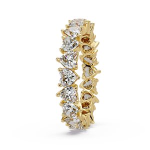 Magnifique alliance en or pur 14 carats avec diamants de laboratoire taille cœur, alliance éternelle complète, empilable, pour femme, pour fiançailles ou anniversaire - Product Image 2