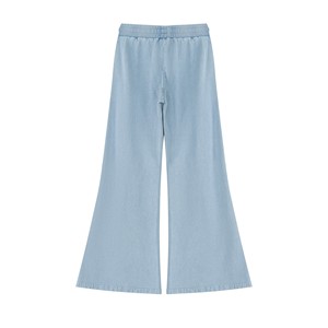 Pantalones Acampanados de Talla Grande para Mujer, Cintura Alta con Cordón, Color Sólido, Corte Holgado Informal, Largos, Estilo Vintage, 100% Algodón - Product Image 2