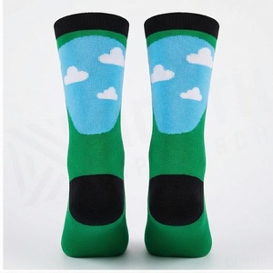 NORTH APPROACH Crew <b>Socks</b> Golf Cart Pattern Green Breathable Casual <b>Socks</b> for Adults Summer Season - Product Image 2