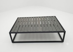 Minimalist Outdoor <b>Table</b> With Wood Top And Aluminum Frame Durable Patio Furniture For Outdoor Use - Product Image 4