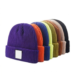 Bonnet unisexe chaud et doux en coton et laine tricoté, ajustable, extensible, confortable, léger, respirant, décontracté, pour l'extérieur - Product Image 1