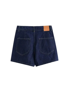 Women Denim <b>Set</b> Short Sleeve <b>Blazer</b> With Pocket And High Waist Skirt Solid Color Casual Spring Summer Outfit Denim Skirt <b>Set</b> - Product Image 3
