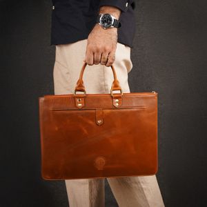 Sac pour tablette en cuir avec poignée classique, housse de protection pour les voyages d'affaires - Product Image 5