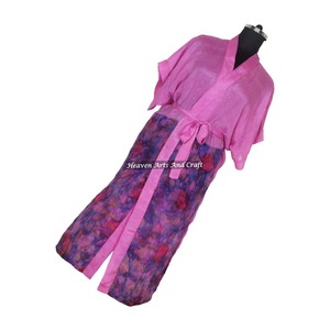 KL007 Camisón Kimono de Seda Largo y Holgado con Estampado Floral Colorido Vintage para Mujer, Otoño-Invierno, de Secado Rápido - Product Image 2