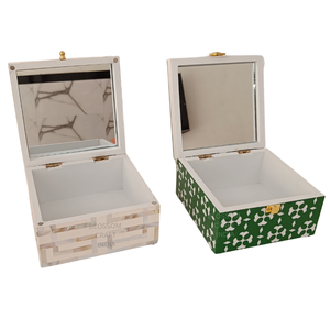 Caja Decorativa de Estilo Vintage con Incrustaciones de Nácar y Hueso, Organizador Multiusos para Joyas, Regalo, Adorno para el Hogar - Product Image 3