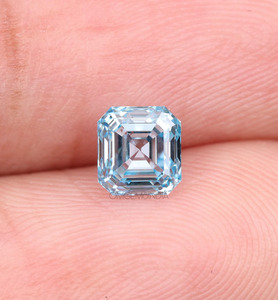 Diamant de laboratoire bleu |   Diamant de culture de laboratoire taille Asscher |   Diamants en vrac pour alliance, bague d'anniversaire, pendentif, boucles d'oreilles - Product Image 6