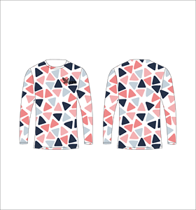 Camiseta Deportiva Sublimada de Manga Larga con Patrón Triangular, Transpirable, de Secado Rápido, para Uniformes Deportivos de Equipo - Product Image 1
