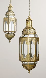 Lámpara Colgante Marroquí de Metales Delicados, Metal y Vidrio, Latón Antiguo, Lámpara Decorativa para Navidad y Hogar DL-126 - Product Image 3