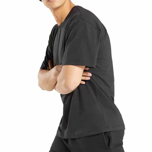 New Style 100% Cotton Men's O Neck T-Shirts Custom Logo Design Embroidery Printed Short Sleeve Summer Wear Solid Color - Product Image 3