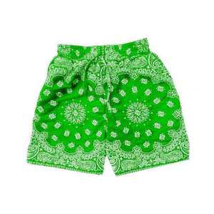 Shorts en coton pour homme à imprimé cachemire rouge, taille mi-haute avec cordon de serrage, décontractés, respirants, motif tissé - Product Image 4