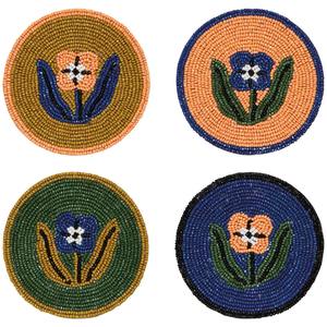 Hand Beaded Embroidered Insect Design <b>Coaster</b> <b>Set</b> Handmade Beadwork Durable 300mm Diameter Decorative Table Mat Cup Holder Gift - Product Image 3