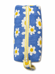 Sac de rangement matelassé floral pour brosses à cheveux avec fermeture éclair, grande capacité, en coton, portable, pour outils capillaires et maquillage - Product Image 2