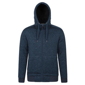 Men's <b>Navy</b> Blue Hooded Zip-Up <b>Sweatshirt</b> Regular Fit Casual Autumn Wear 100% Cotton Knitted Material Solid Design - Product Image 1