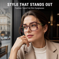 Lunettes optiques rondes en acier inoxydable colorées, monture épaisse et audacieuse, assortiment de couleurs tendance, haute qualité, vente en gros