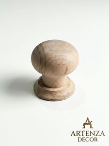 Handmade Wooden <b>Door</b> Knob Round Cabinet Pull Furniture <b>Handle</b> for Wardrobe Drawer - Product Image 1