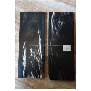 Custom Cut Artisan Modern Rectangle Buffalo Horn Black White Stripe Scale Plates Real Touch Designer Natural Crafts - Product Image 5