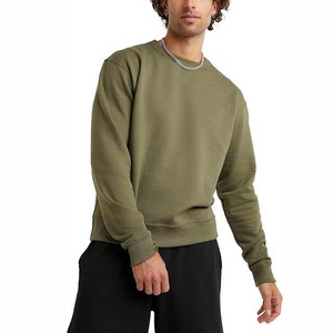 Suéter de Punto de Algodón para Hombre, Cuello Redondo, Corte Regular, Color Verde Oliva, Informal, Color Sólido, Ropa de Otoño, Nueva Moda - Product Image 1