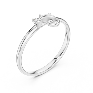 Anillo Floral con Diamantes en Oro de 18K, Clásico, Certificado por IGI, Anillo de Bodas - Product Image 4